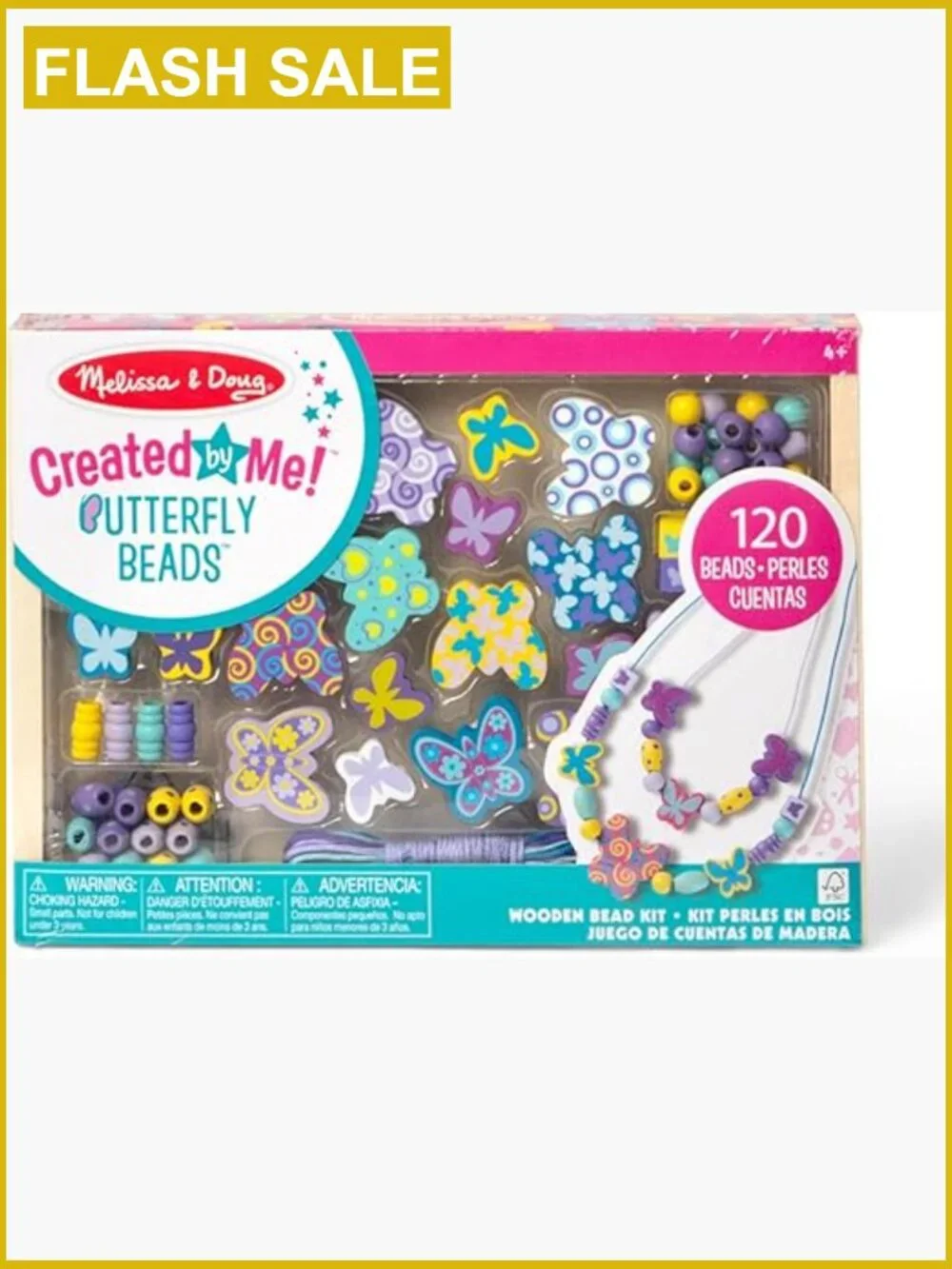Wooden Butterfly Bead Kit, 150+ Beads Jewelry-Making